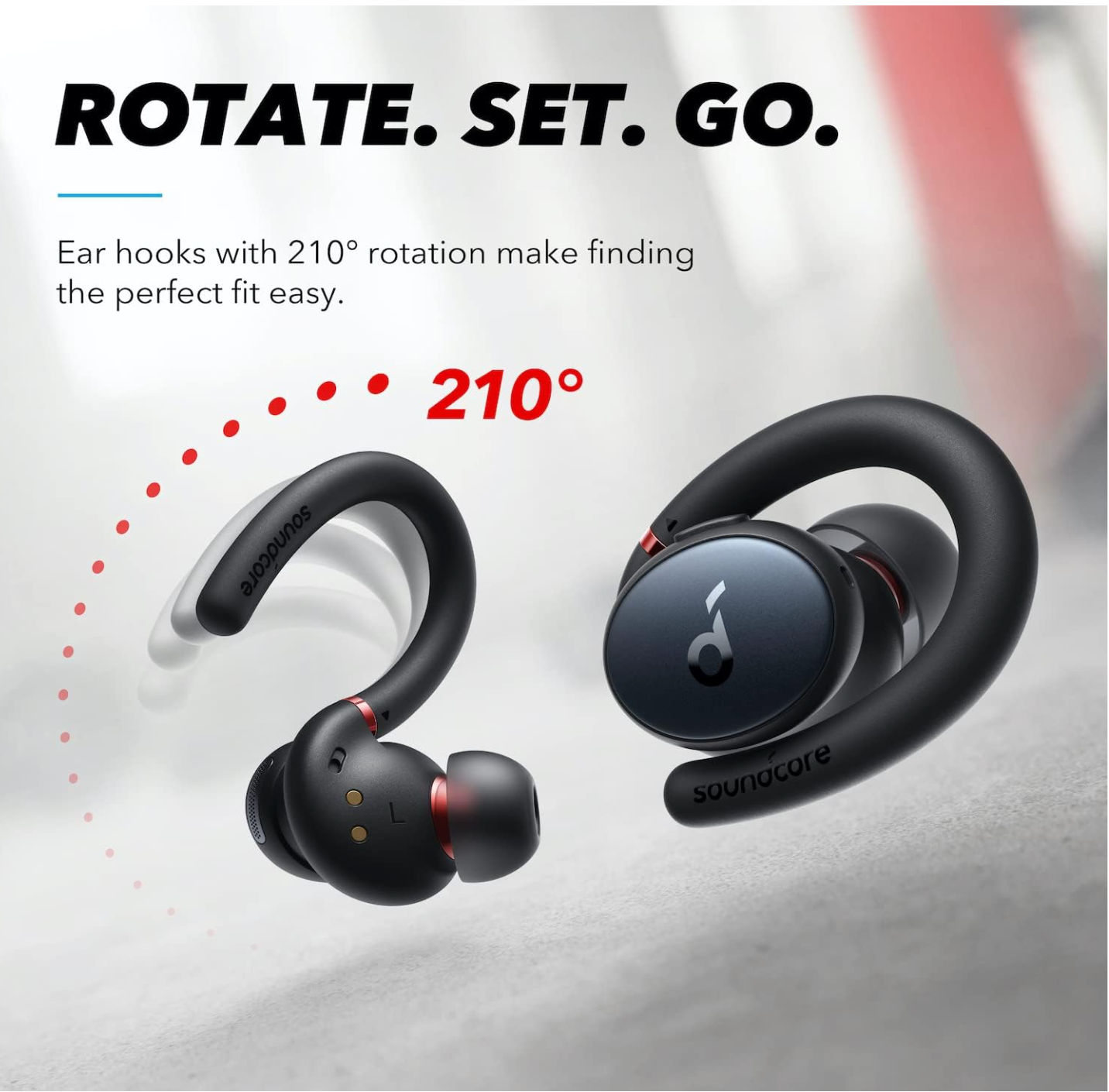 soundcore by Anker Sport X10 Bluetooth 5.2 Headphones for Sports, Rotating Ear Hooks, Deep Bass, IPX7 Water Protection, Sweatproof, 32 Hours Battery (Black) ( No Warranty / Guarantee )