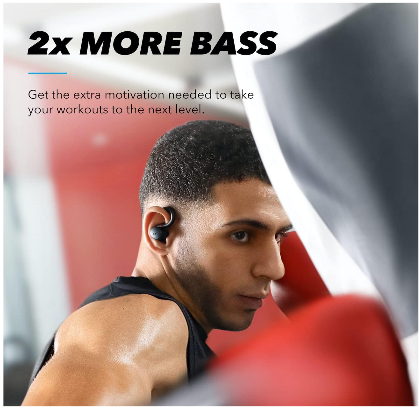 soundcore by Anker Sport X10 Bluetooth 5.2 Headphones for Sports, Rotating Ear Hooks, Deep Bass, IPX7 Water Protection, Sweatproof, 32 Hours Battery (Black) ( No Warranty / Guarantee )