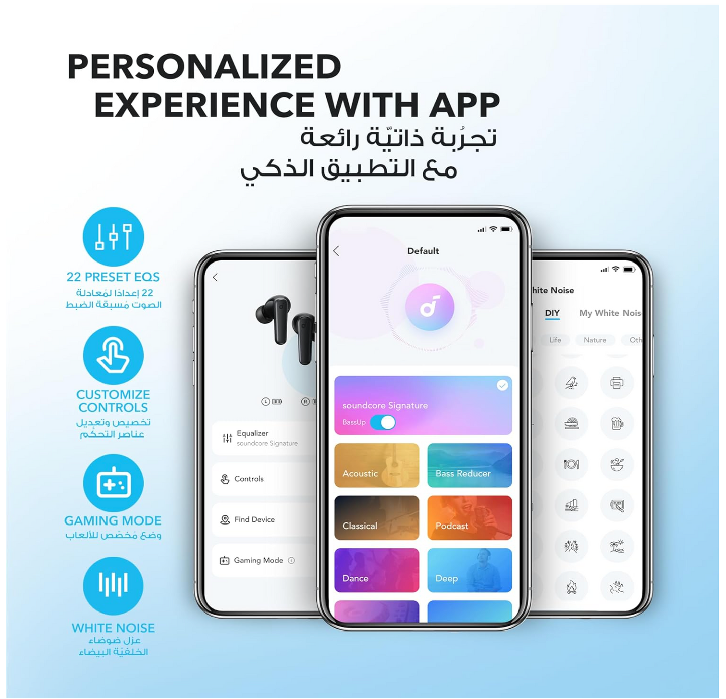 soundcore Anker P20i Bluetooth Earphones, 10mm Drivers with Big Bass True Wireless Earbuds, Bluetooth 5.3, 30H Playtime, IPX5, 2 Mics for AI Clear Calls, 22 Preset EQs, Customization via App ( No warranty / Guarantee )