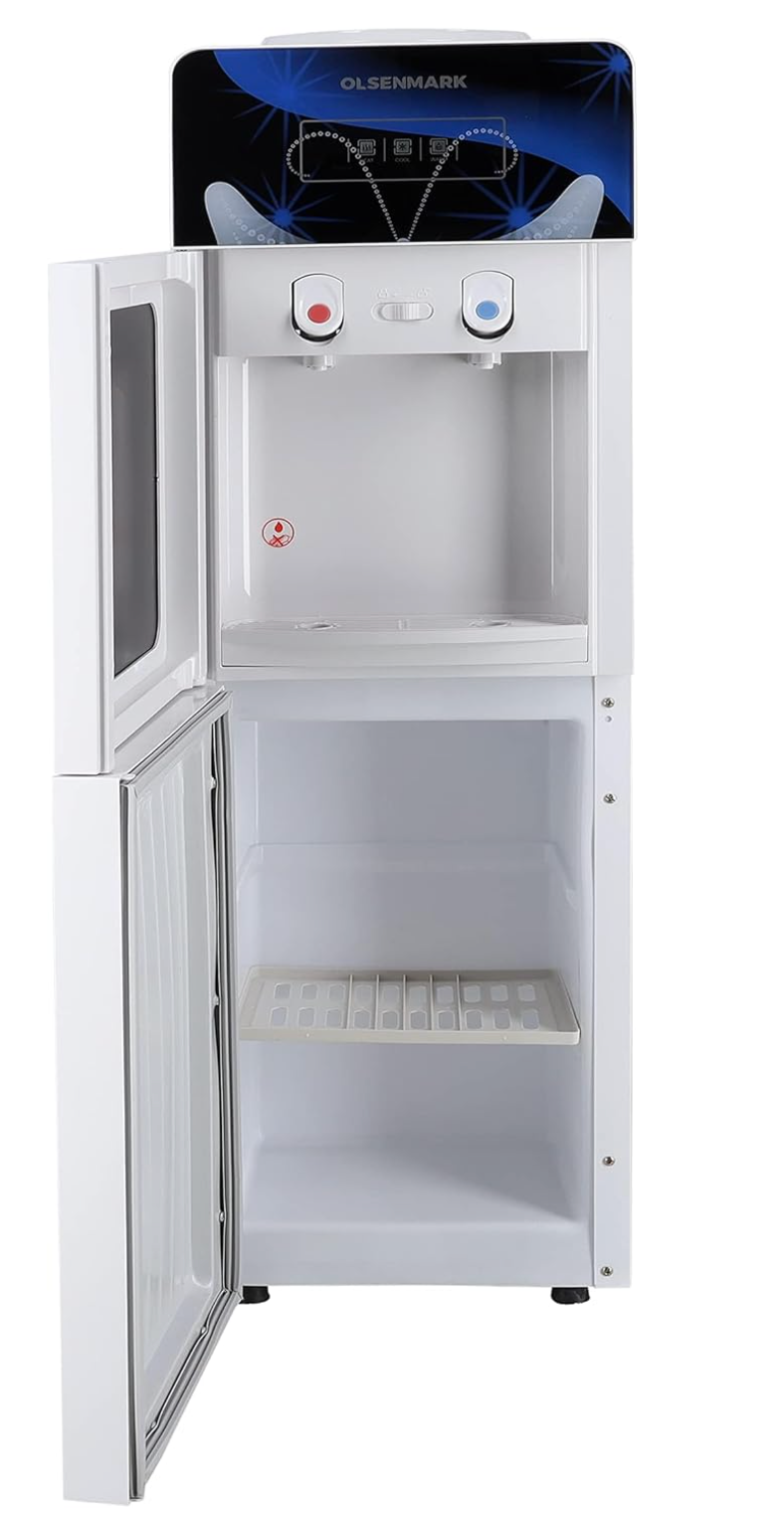 Olsenmark Two Door Water Dispenser with Glass Panel, OMWD1837, BLUE/WHITE ( No warranty / Guarantee )