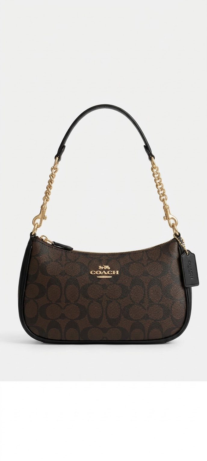 Brown & Black Signature Canvas Shoulder Bag