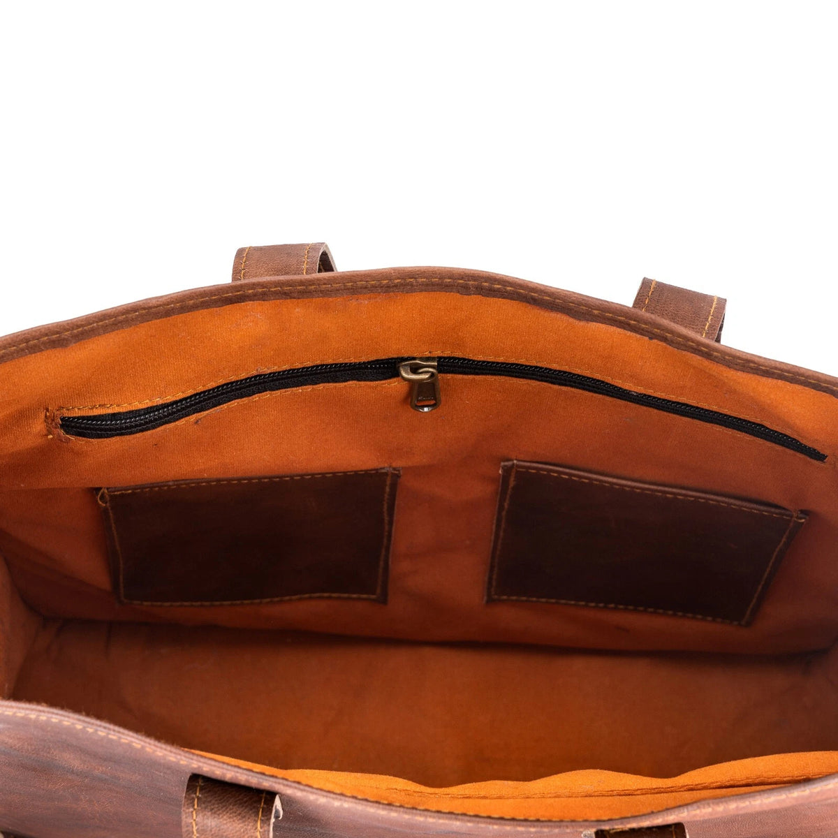 Womens Full Grain Leather Tote Bag Brown Large Shoulder Work Handbag Handmade