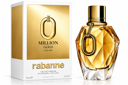Rabanne 1 Million Gold for Her Eau de Parfum, Women's Luxury Perfume 3 oz