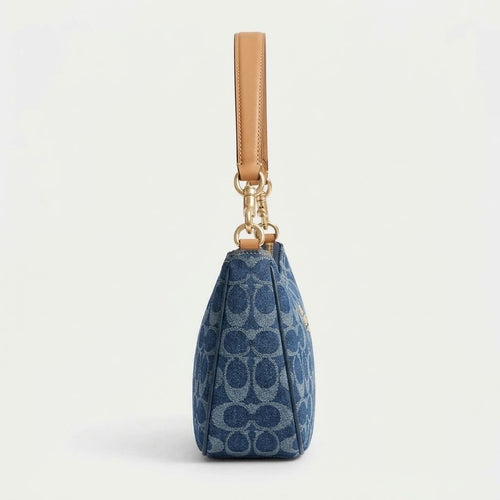 Blue Signature Pattern Shoulder Bag | Stylish Everyday Handbag