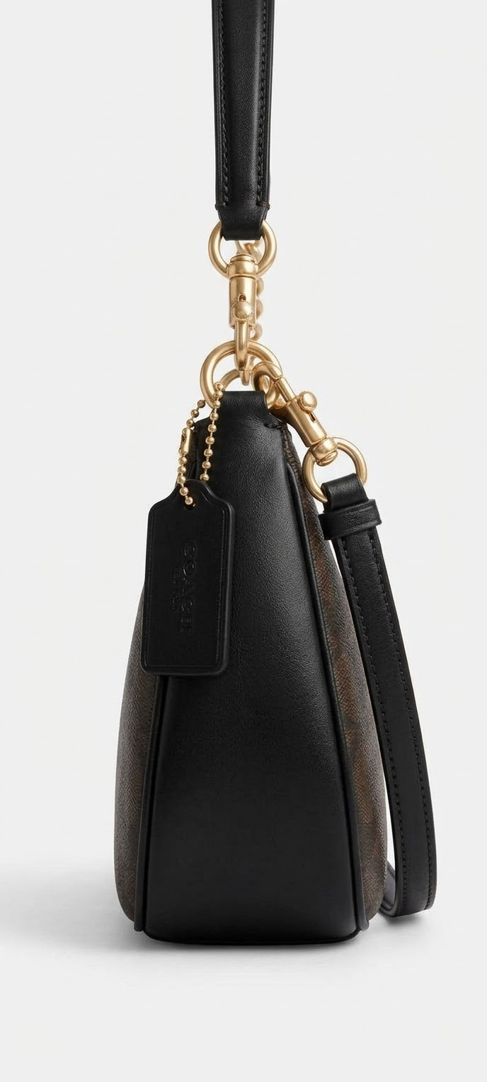 Brown & Black Signature Canvas Shoulder Bag