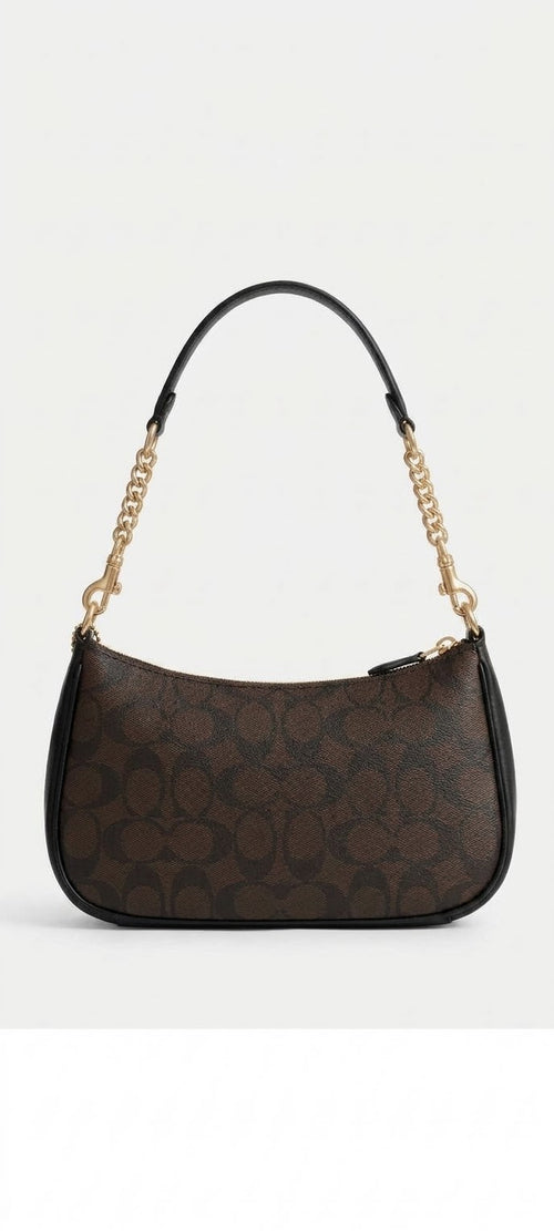 Brown & Black Signature Canvas Shoulder Bag