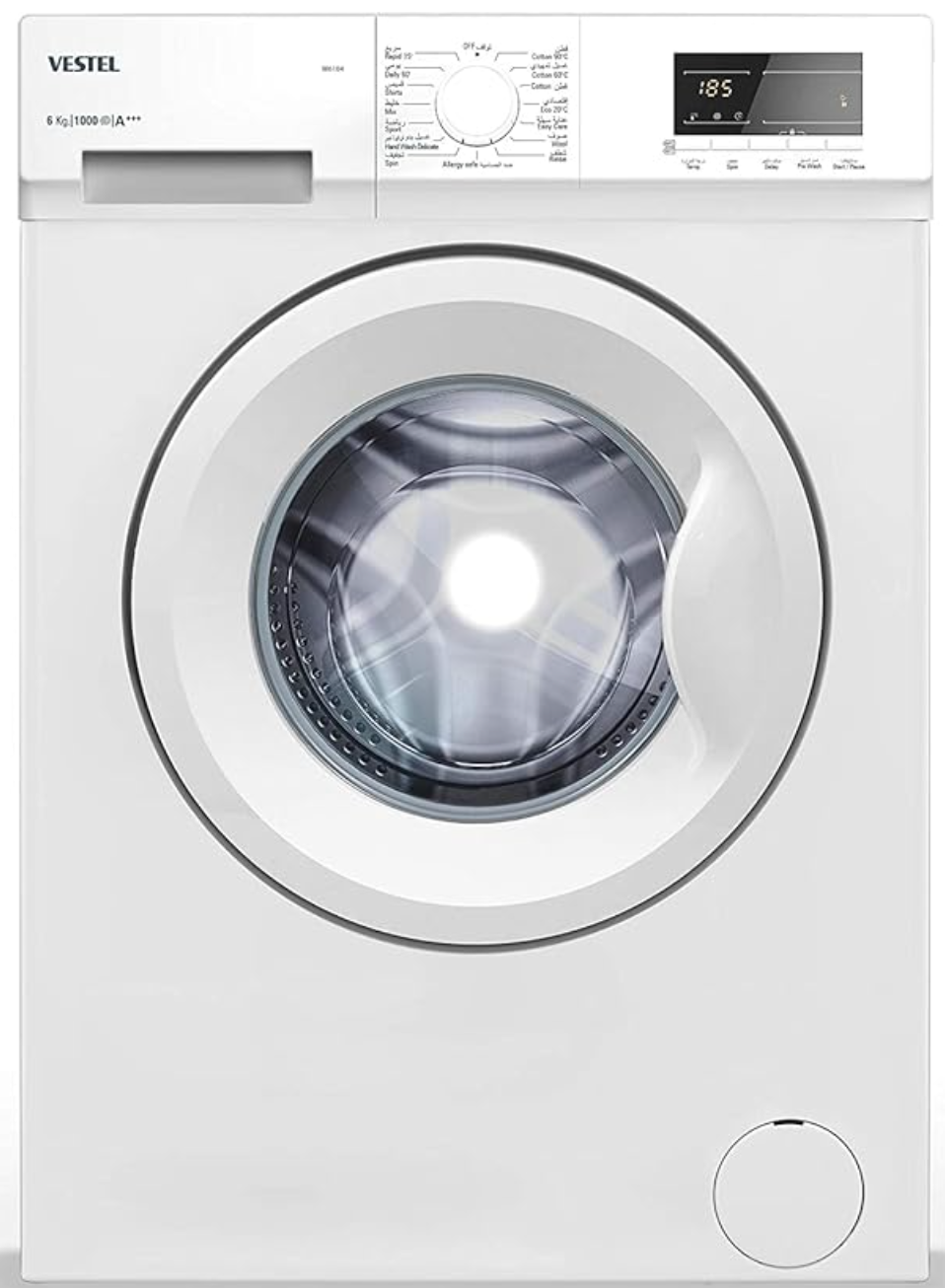 Vestel Front Loading Washing Machine 6kg W6104 White ( No Warranty / Guarantee ) Brand New