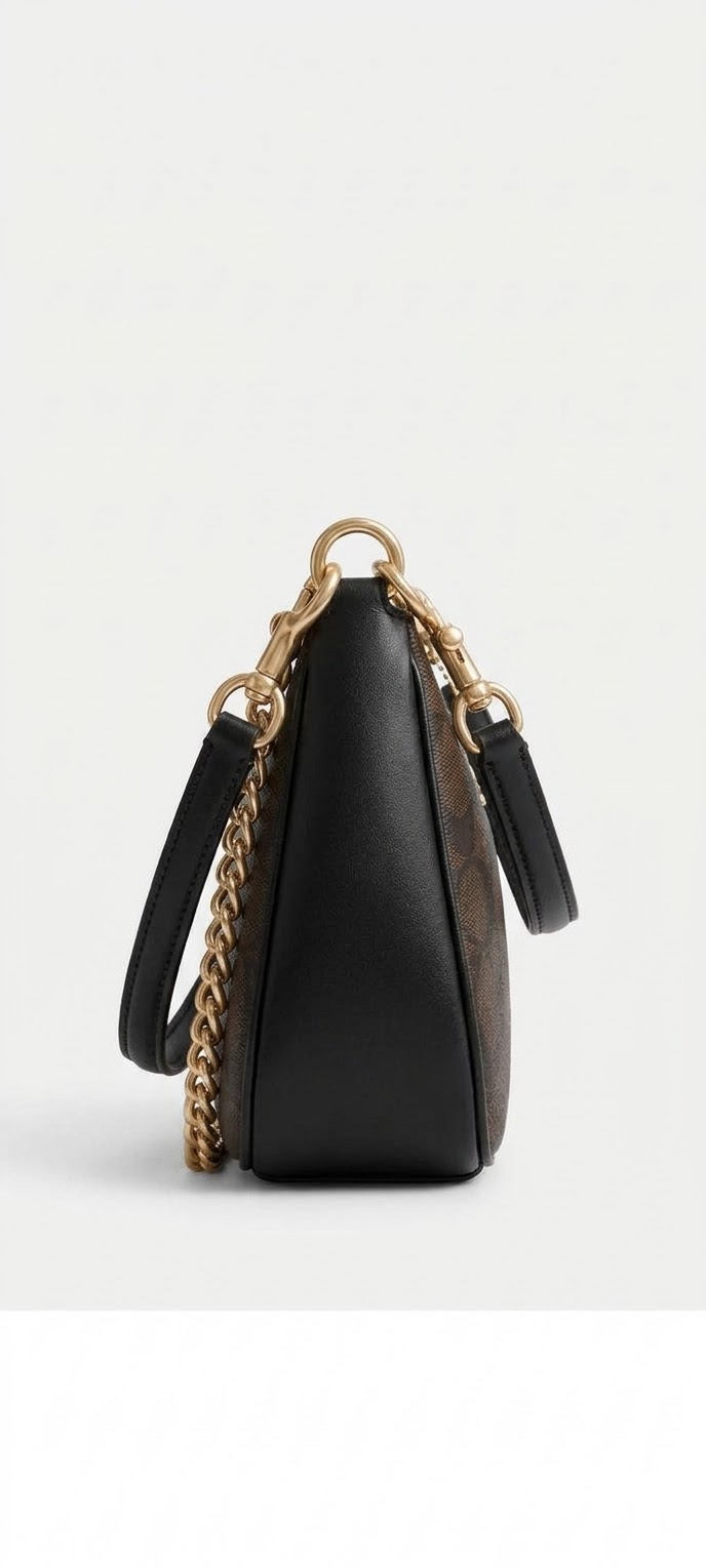Brown & Black Signature Canvas Shoulder Bag
