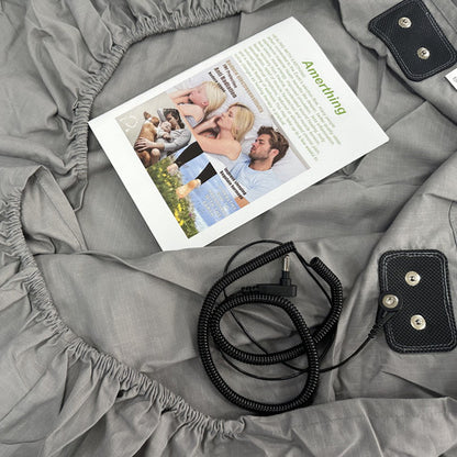 Grounding Fitted Sheet – 20% Silver Fiber Organic Cotton Earthing Bed Sheet with Tester